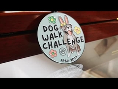 Cute Dog Walk Challenge Medaglia in metallo